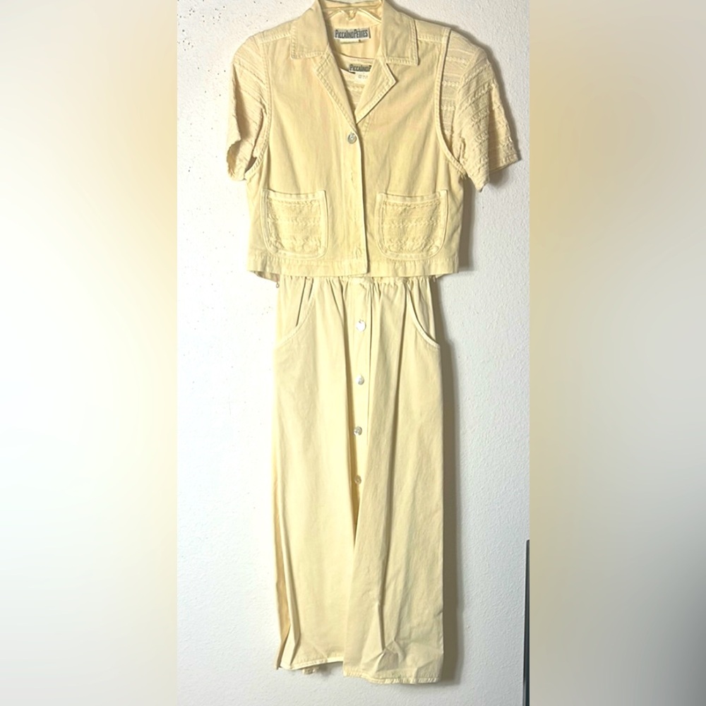 PICCALINO PETITES VINTAGE 80 MIDI DRESS/ SHOULDER PADS 6P with vest 4P